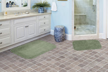 2 Piece Traditional Soft and Plush Nylon Washable Bathroom Rug Set Deep Fern