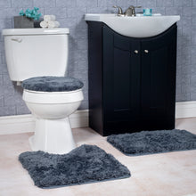 3 Piece Super Plush Non-Slip Bath Rug Set - Platinum