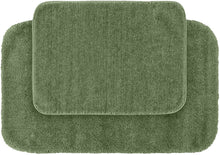 2 Piece Traditional Soft and Plush Nylon Washable Bathroom Rug Set Deep Fern