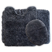 3 Piece Super Plush Non-Slip Bath Rug Set - Platinum