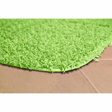 Jazz 2 Piece Shaggy Nylon Washable Bathroom Rug Set Lime Green