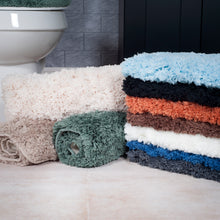 3 Piece Super Plush Non-Slip Bath Rug Set - Platinum